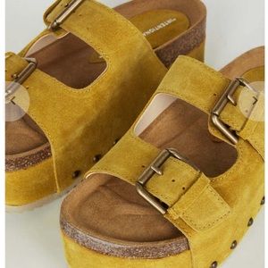 Rule breaker / Free people platform sandals NEW! 39 yellow